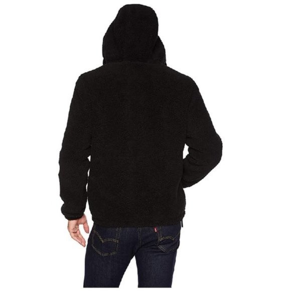Levi's Faux Shearling Hooded Partial Zip Sweater - Picture 3 of 7
